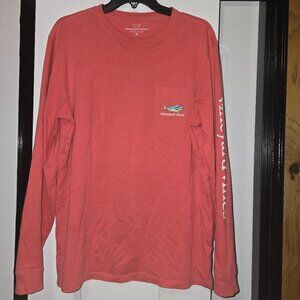 Vineyard Vines Men's Coral Graphic Long Sleeve Shirt Size Medium